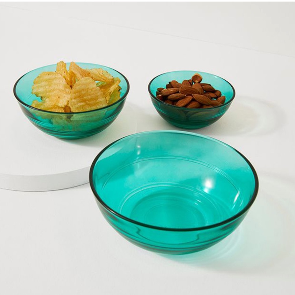 Social Studies nesting bowls in emerald green
